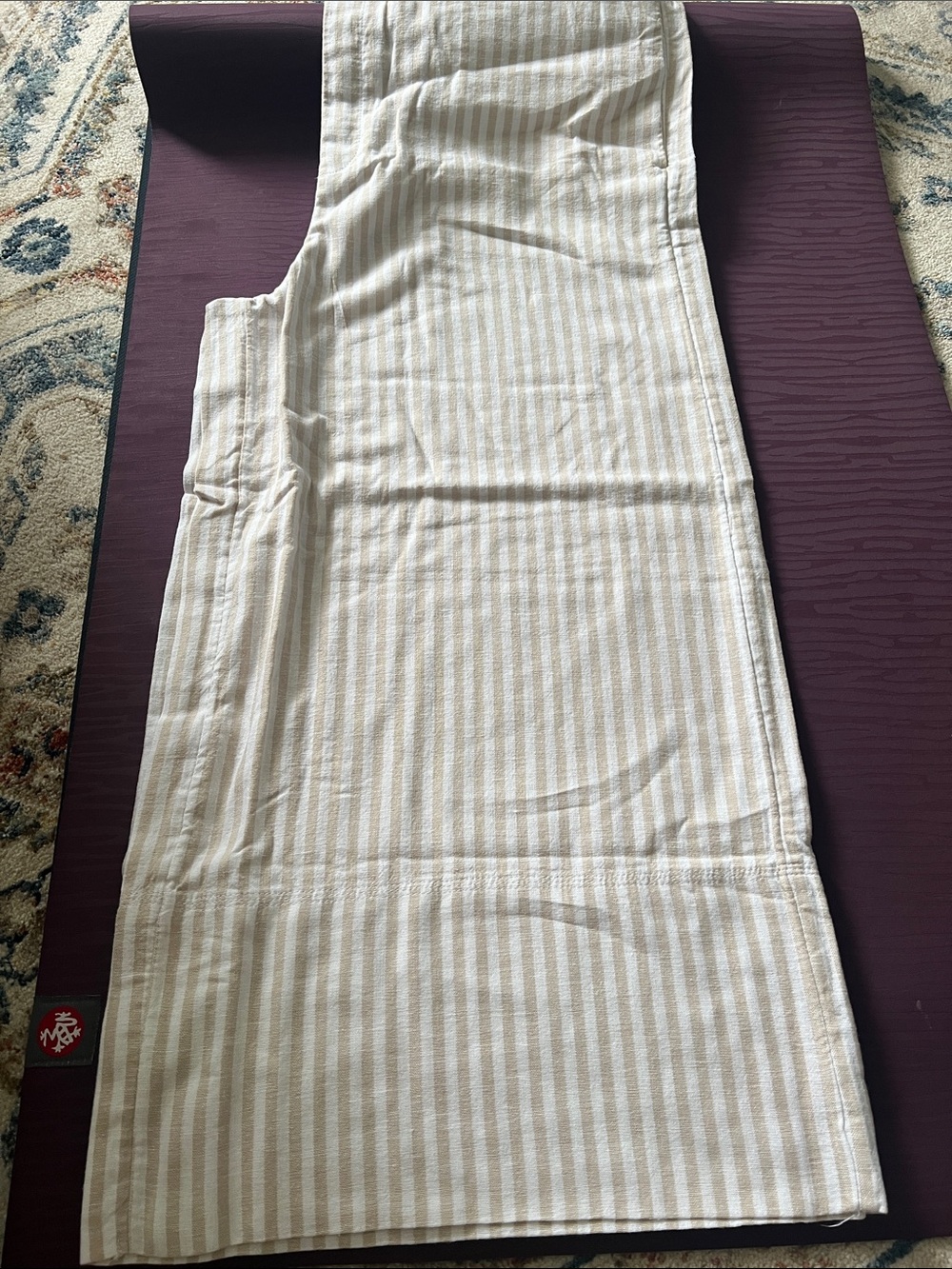 Banana Republic Cream and White Striped Wide Leg Pants